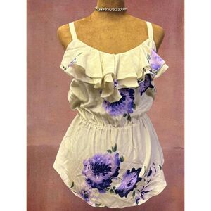 Amanda Uprichard 100% Silk Boho Coquette Preppy Floral Lightweight Tank Top